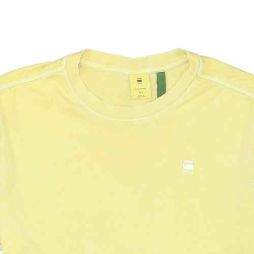 G-Star Raw Men's Yellow Crew Neck Cotton T-Shirt XS