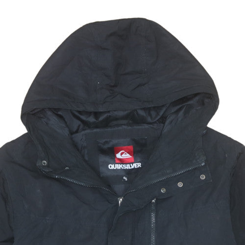 Quiksilver Men's Black Hooded Bomber Jacket Size S