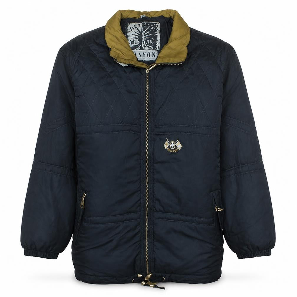 Canyon Mens Black Quilted Puffer Jacket Size M Winter Coat