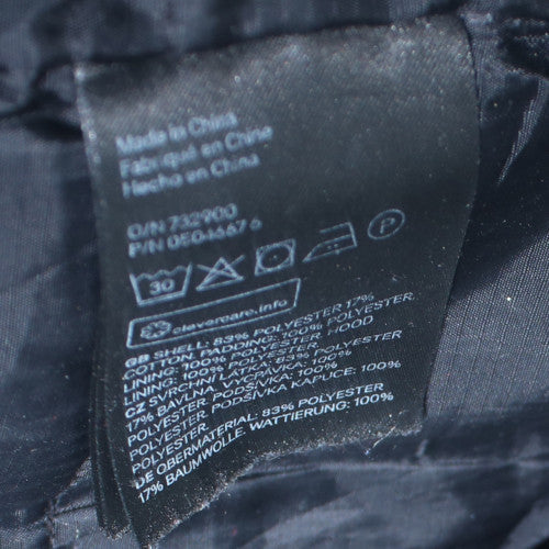 H&M L.O.G.G Men's Black Hooded Parka Coat Size M Winter Jacket