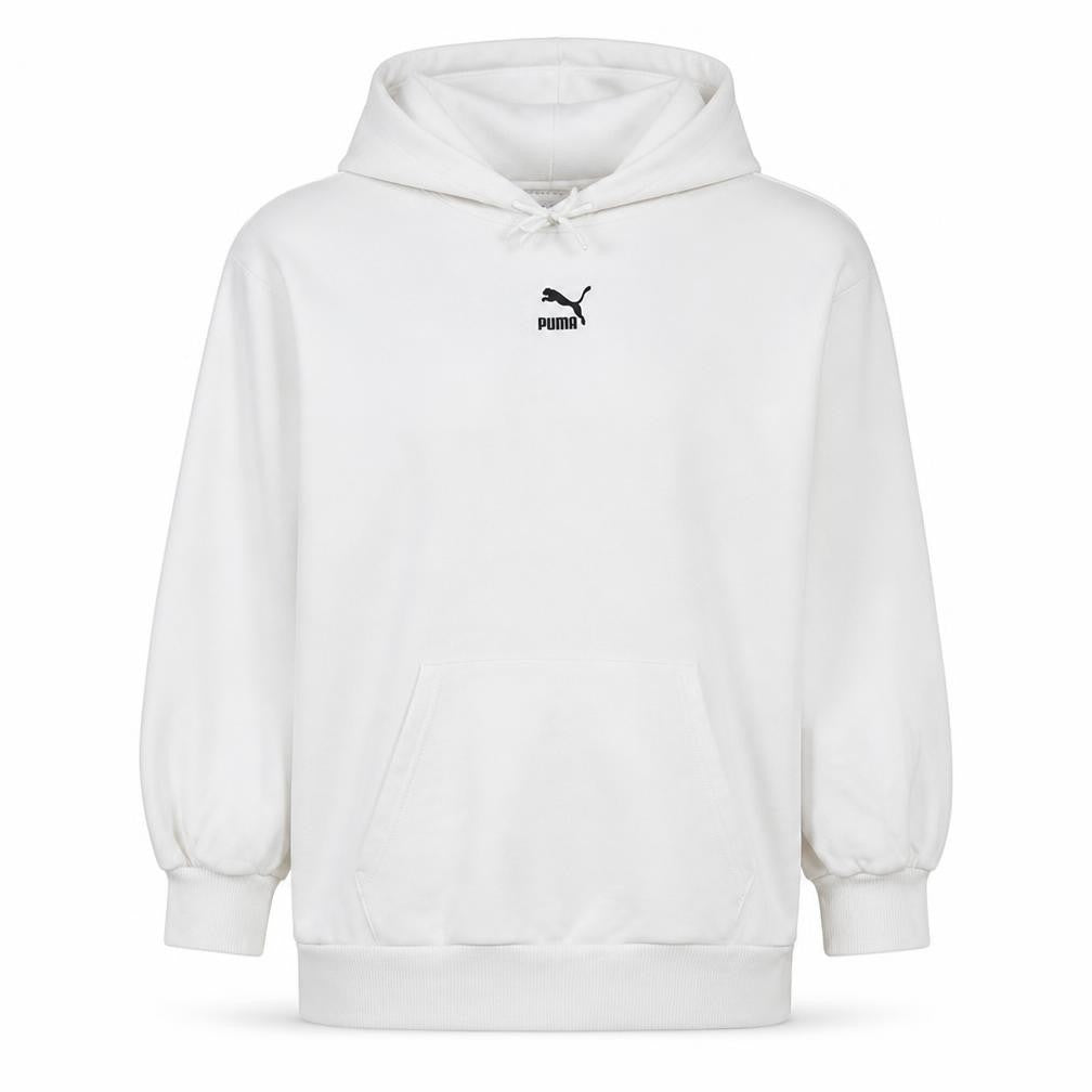 Puma Women's White Pullover Hoodie Medium Cotton Fleece Casual