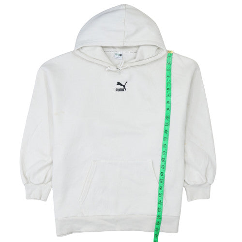 Puma Women's White Pullover Hoodie Medium Cotton Fleece Casual