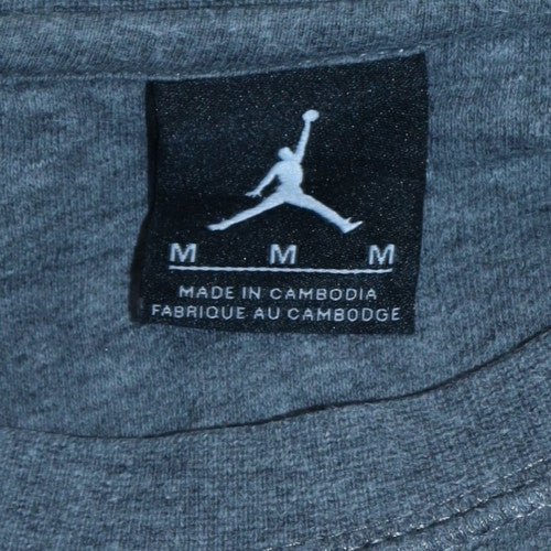 Jordan Men's Grey Crew Neck Sweatshirt Medium Fleece Pullover