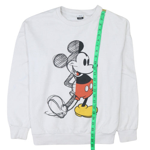 Disney at George Womens White Mickey Mouse Sweatshirt Size M 12-14