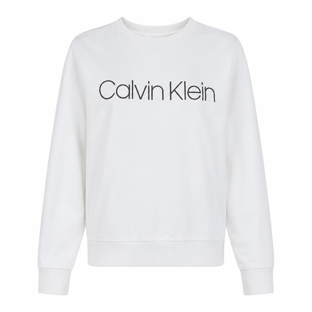 Calvin Klein Womens White Cotton Logo Sweatshirt Size M
