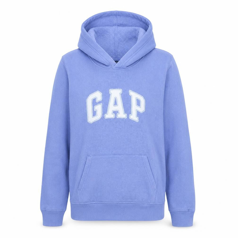 Gap Women Blue Pullover Hoodie L Cotton Blend Soft Fleece