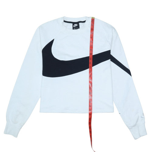 Nike Women's White Black Crew Neck Pullover Sweatshirt M