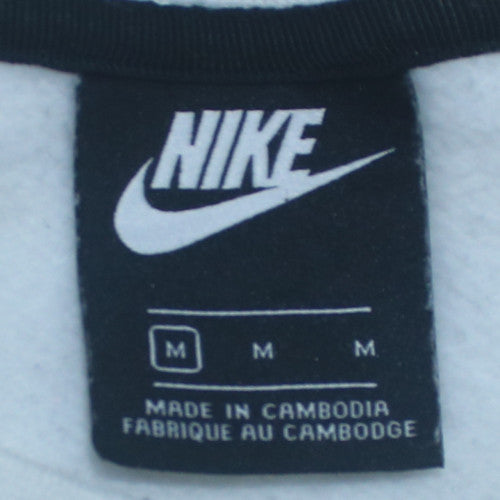 Nike Women's White Black Crew Neck Pullover Sweatshirt M