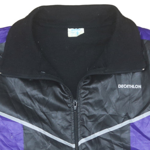 Decathlon Women’s Black & Purple 90s Track Jacket Size M Polyester