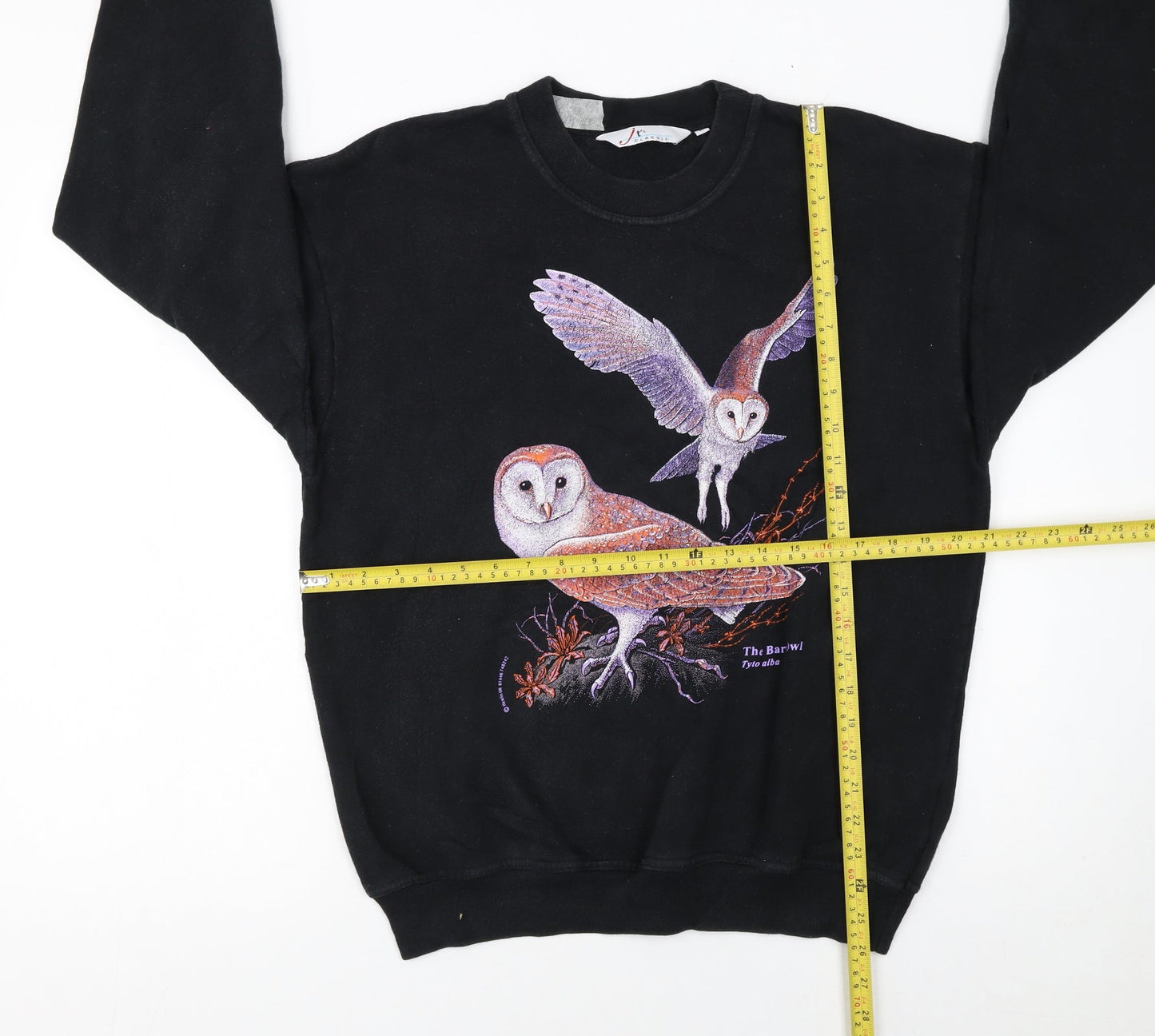 JT's Classic Women's Black Owl Print Pullover Sweatshirt M