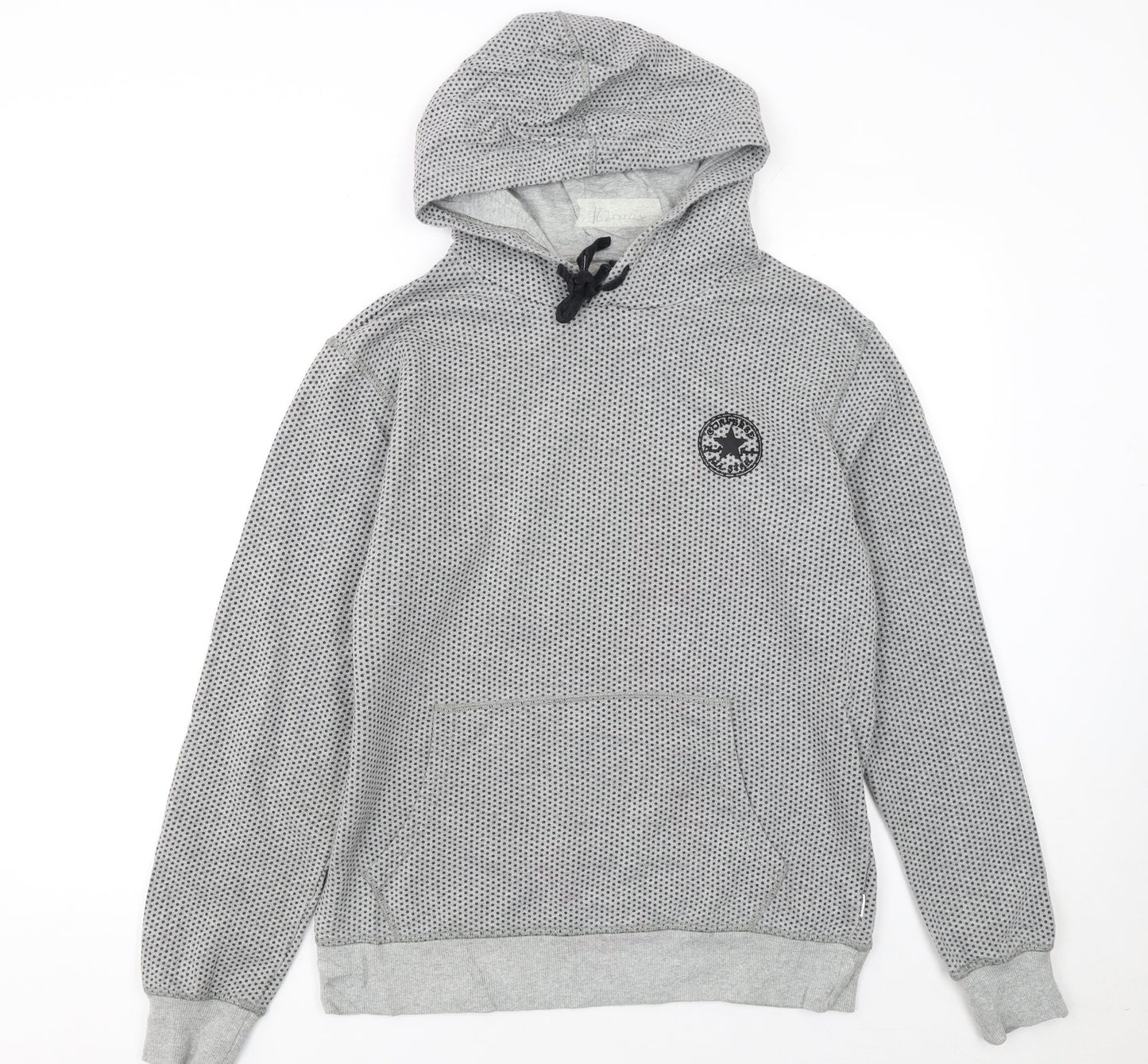 Converse Womens Grey Polka Dot Pullover Hoodie Medium