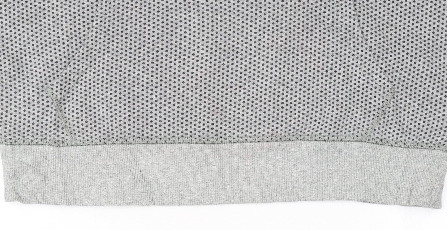 Converse Womens Grey Polka Dot Pullover Hoodie Medium