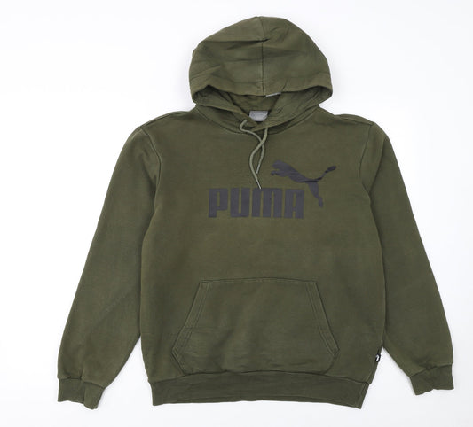 Puma Men’s Green Pullover Hoodie Small Regular Fit Fleece
