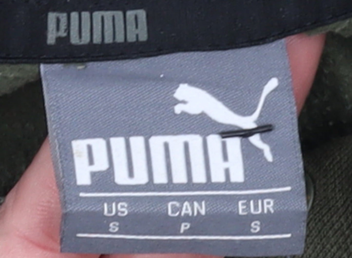 Puma Men’s Green Pullover Hoodie Small Regular Fit Fleece