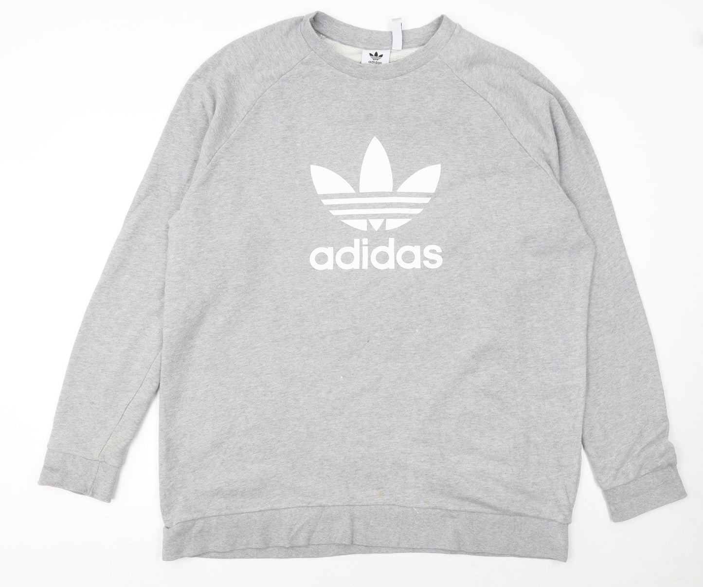 Adidas Men's Grey XL Pullover Sweatshirt Crew Neck Logo