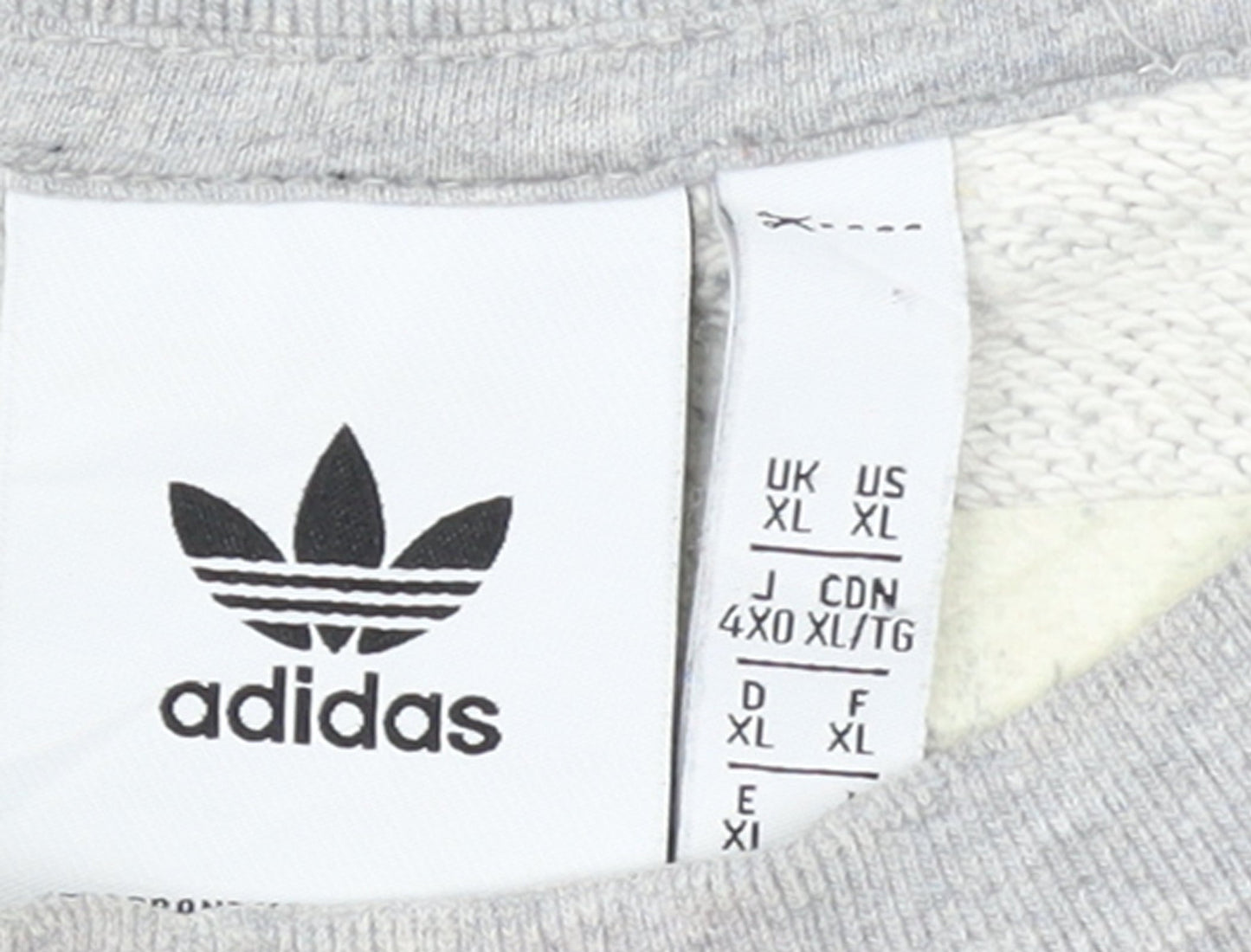 Adidas Men's Grey XL Pullover Sweatshirt Crew Neck Logo