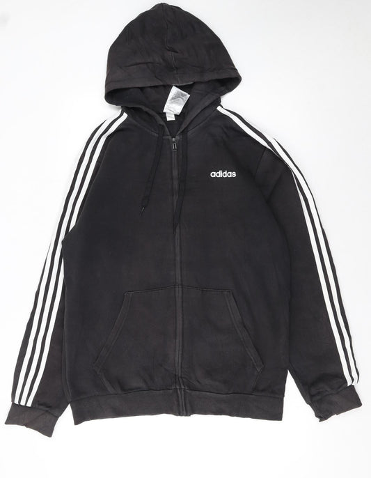 Adidas Men's Black Full Zip Hoodie Size L Sports Style