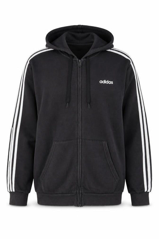 Adidas Men's Black Full Zip Hoodie Size L Sports Style