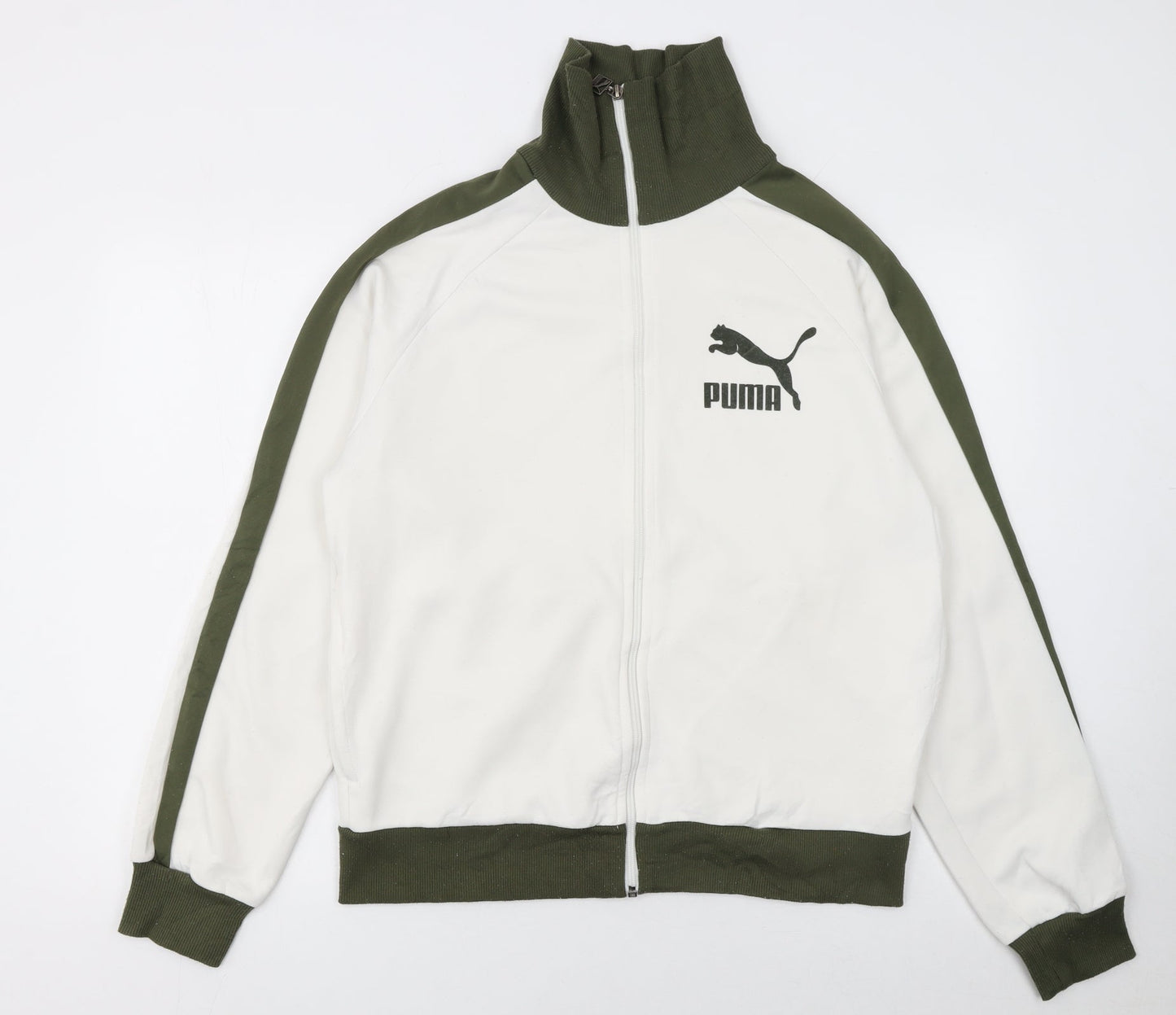 Puma Men's White Track Jacket L Full Zip Sportswear