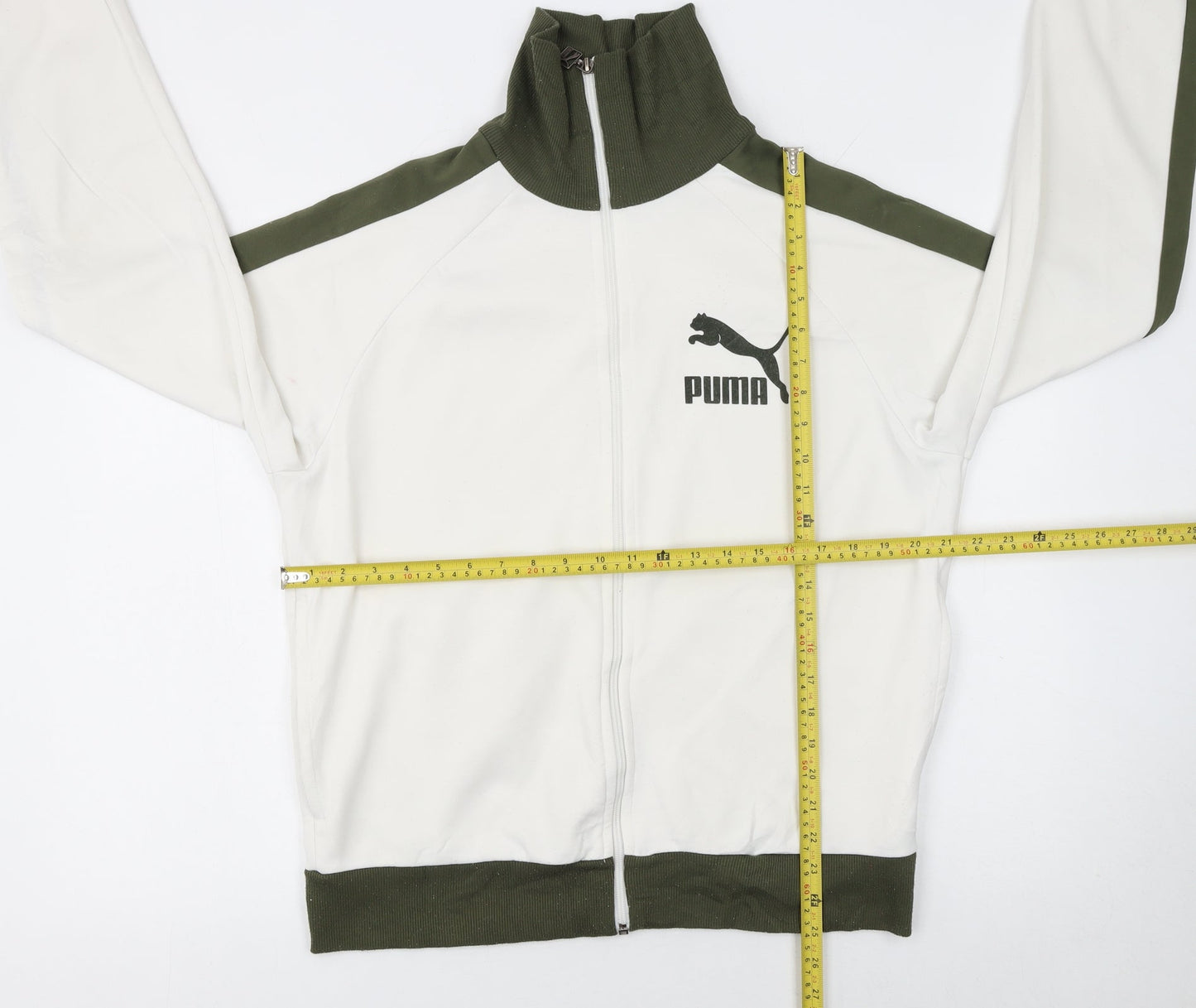 Puma Men's White Track Jacket L Full Zip Sportswear