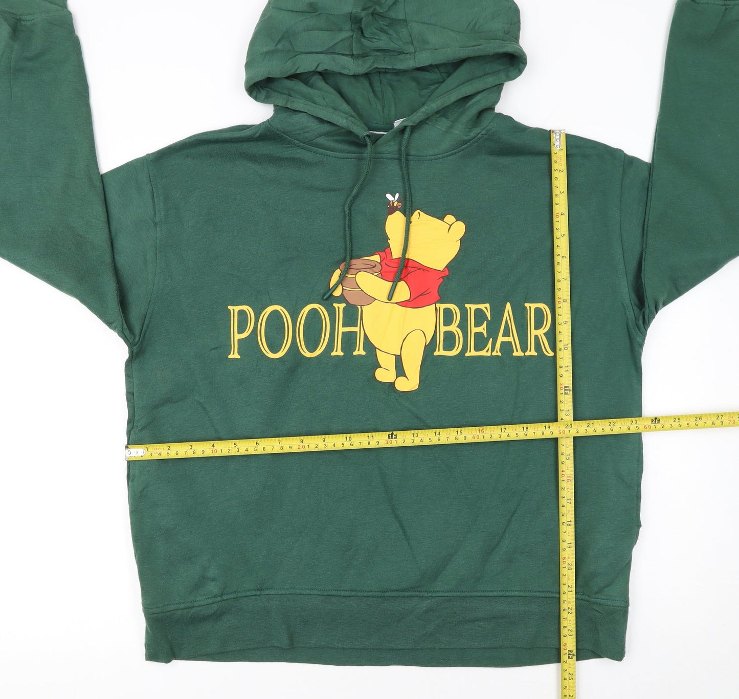 Disney Women Green Winnie the Pooh Hoodie Size L 14/16 Pullover Sweatshirt