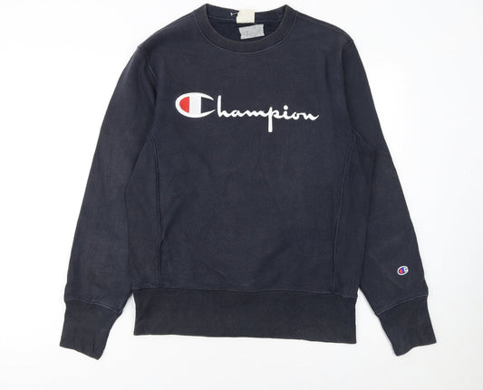 Champion Men Blue Reverse Weave Pullover Sweatshirt Medium