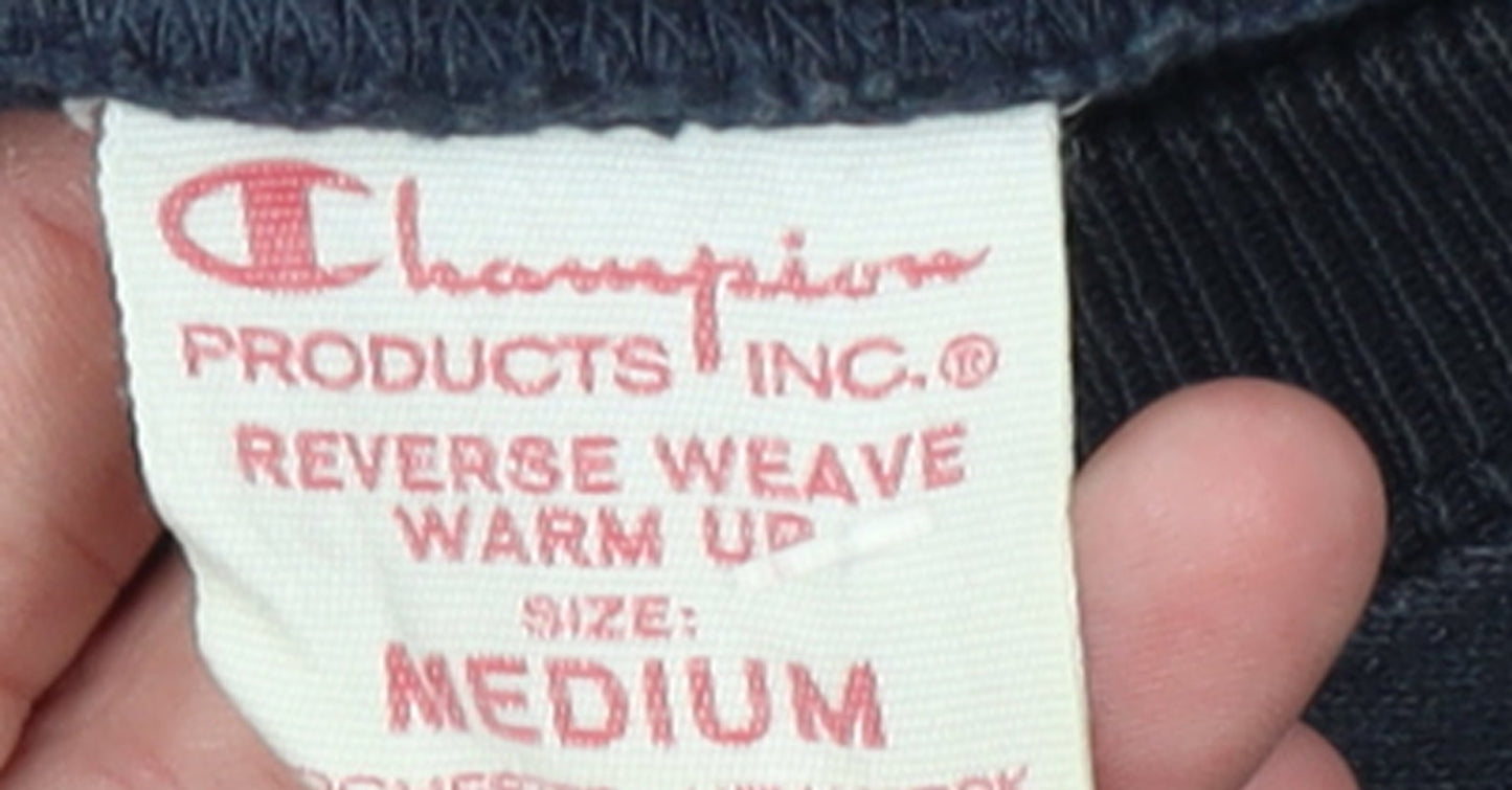 Champion Men Blue Reverse Weave Pullover Sweatshirt Medium