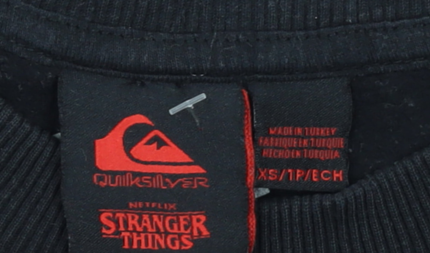 Quiksilver x Stranger Things Black Men's XS Graphic Sweatshirt