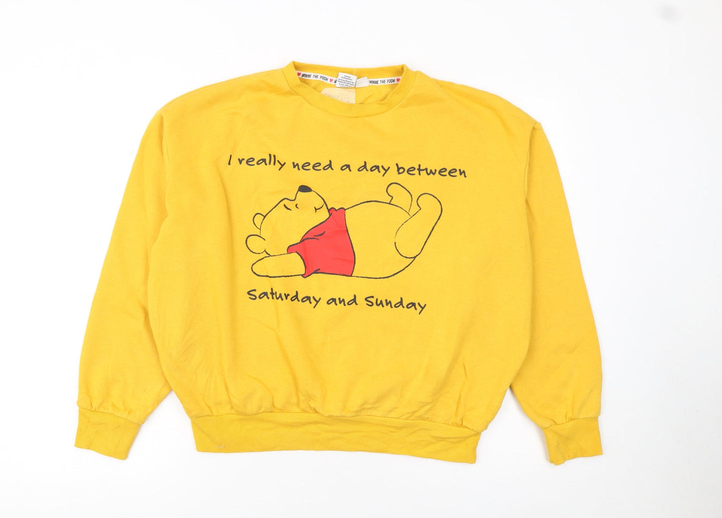 Disney Winnie the Pooh Yellow Women's Medium Pullover Sweatshirt