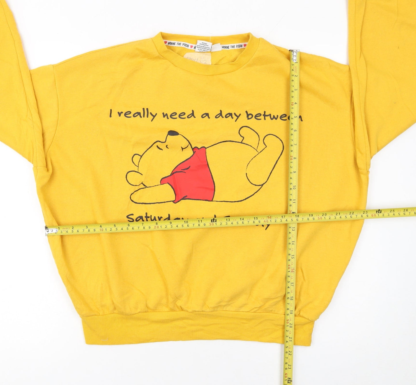Disney Winnie the Pooh Yellow Women's Medium Pullover Sweatshirt