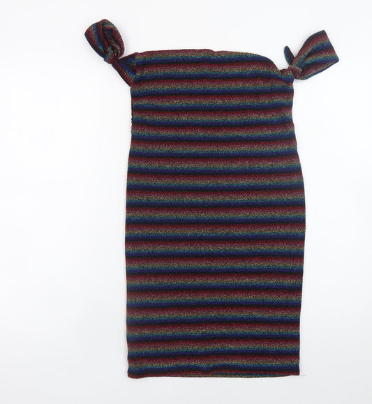 Topshop Women’s Multicoloured Off Shoulder Bodycon Dress Size 12