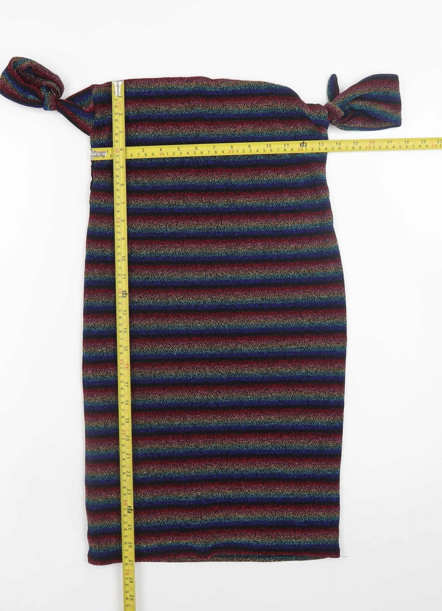 Topshop Women’s Multicoloured Off Shoulder Bodycon Dress Size 12