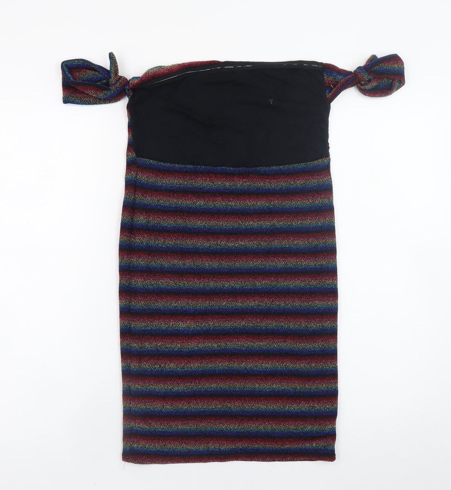 Topshop Women’s Multicoloured Off Shoulder Bodycon Dress Size 12