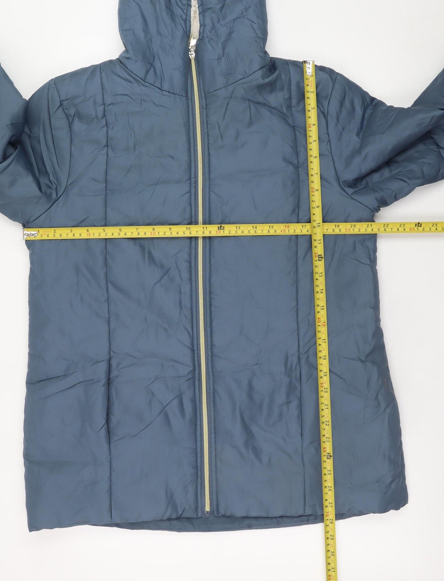 Nathalie Andersen Women's Blue Hooded Puffer Jacket Size S