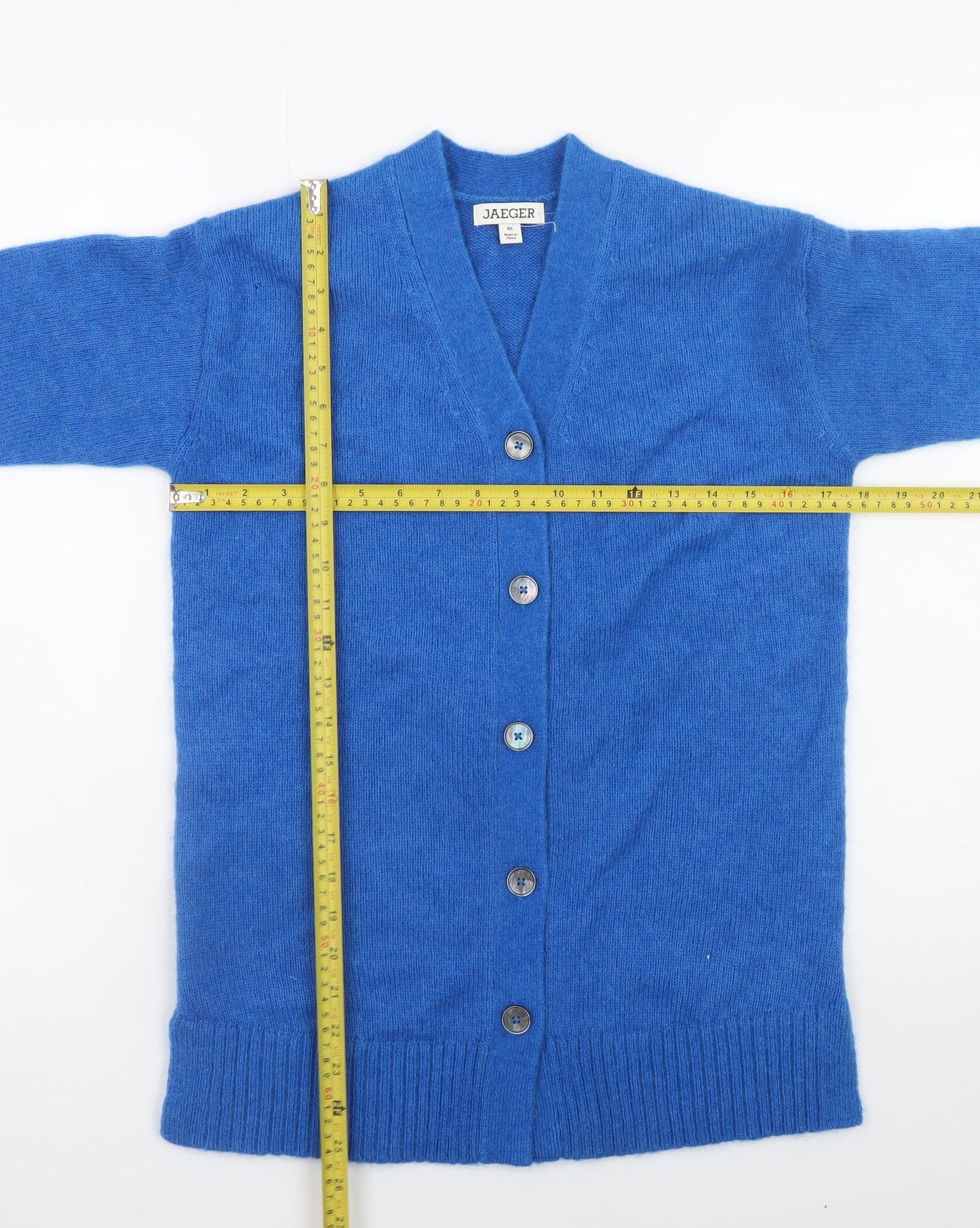 Marks and Spencer Women’s Blue Wool Mohair V-Neck Button Cardigan XS