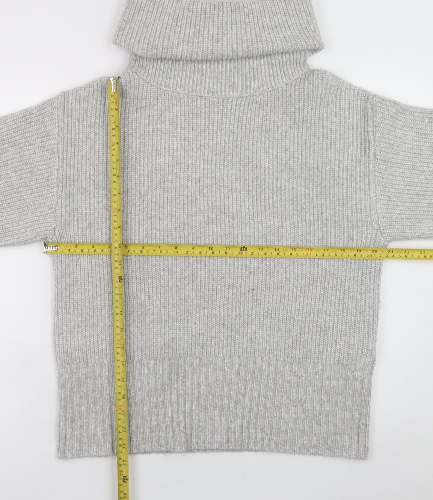 Marks and Spencer Womens Grey Roll Neck Knit Jumper Size S