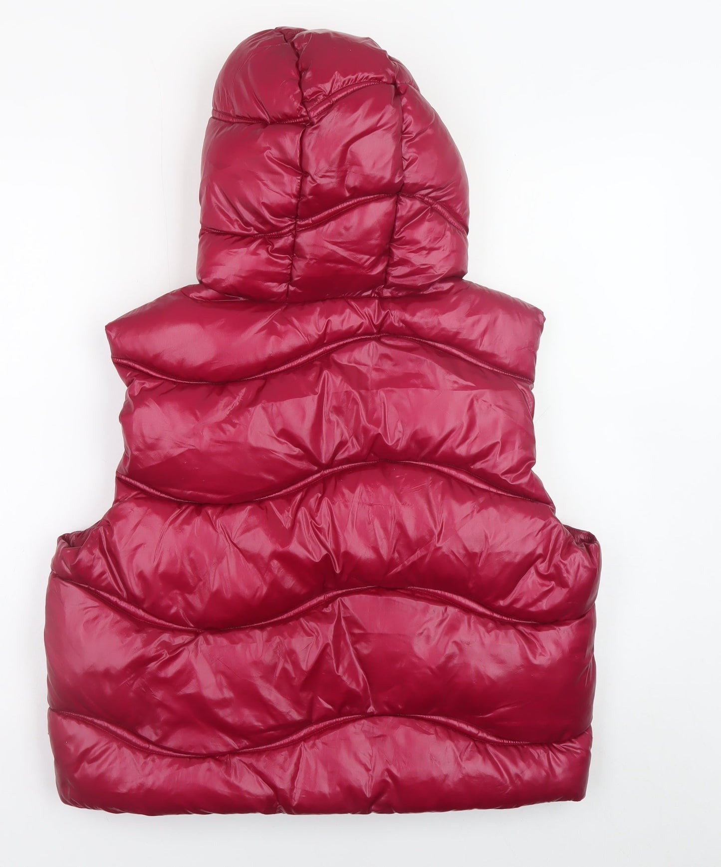 Superdry Men's Red Puffer Hooded Waistcoat L 42in Outdoor Casual