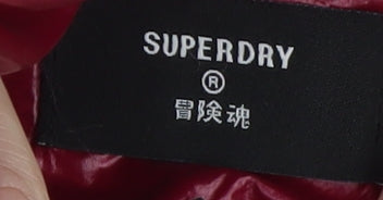 Superdry Men's Red Puffer Hooded Waistcoat L 42in Outdoor Casual