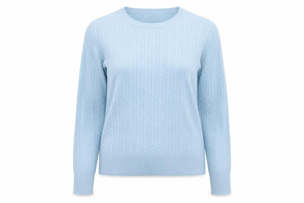 Dorothy Perkins Women's Blue Cable-Knit Pullover Jumper UK 12