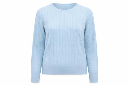 Dorothy Perkins Women's Blue Cable-Knit Pullover Jumper UK 12