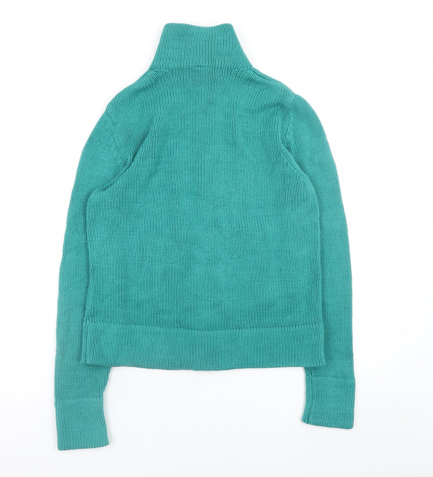 GAP Women's Green High Neck Full Zip Cotton Jumper Size L