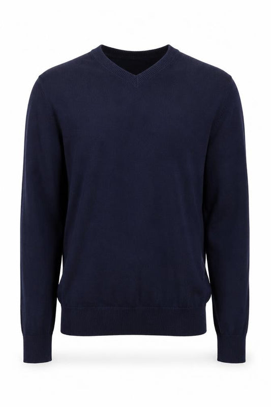 Gap Men's Blue XS V-Neck Cotton Pullover Jumper