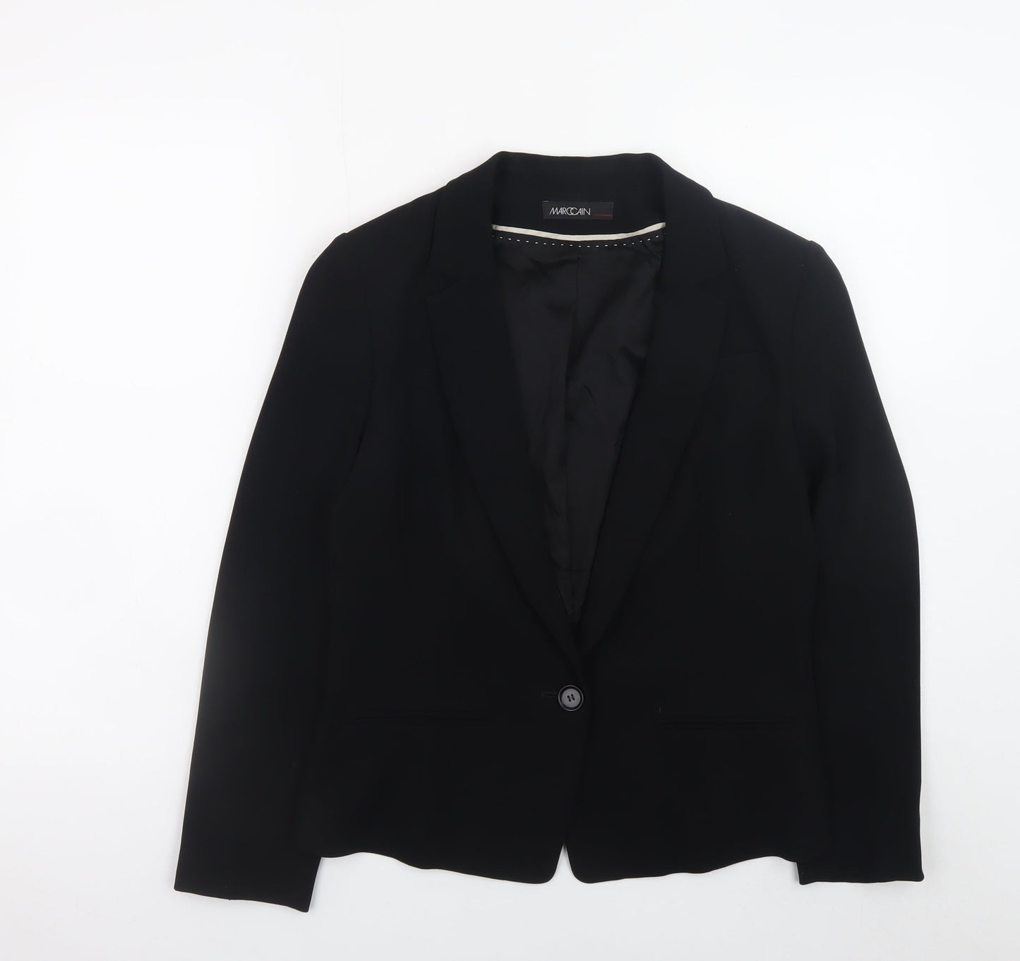Marc Cain Women's Black Blazer Size 12 Classic Formal Jacket