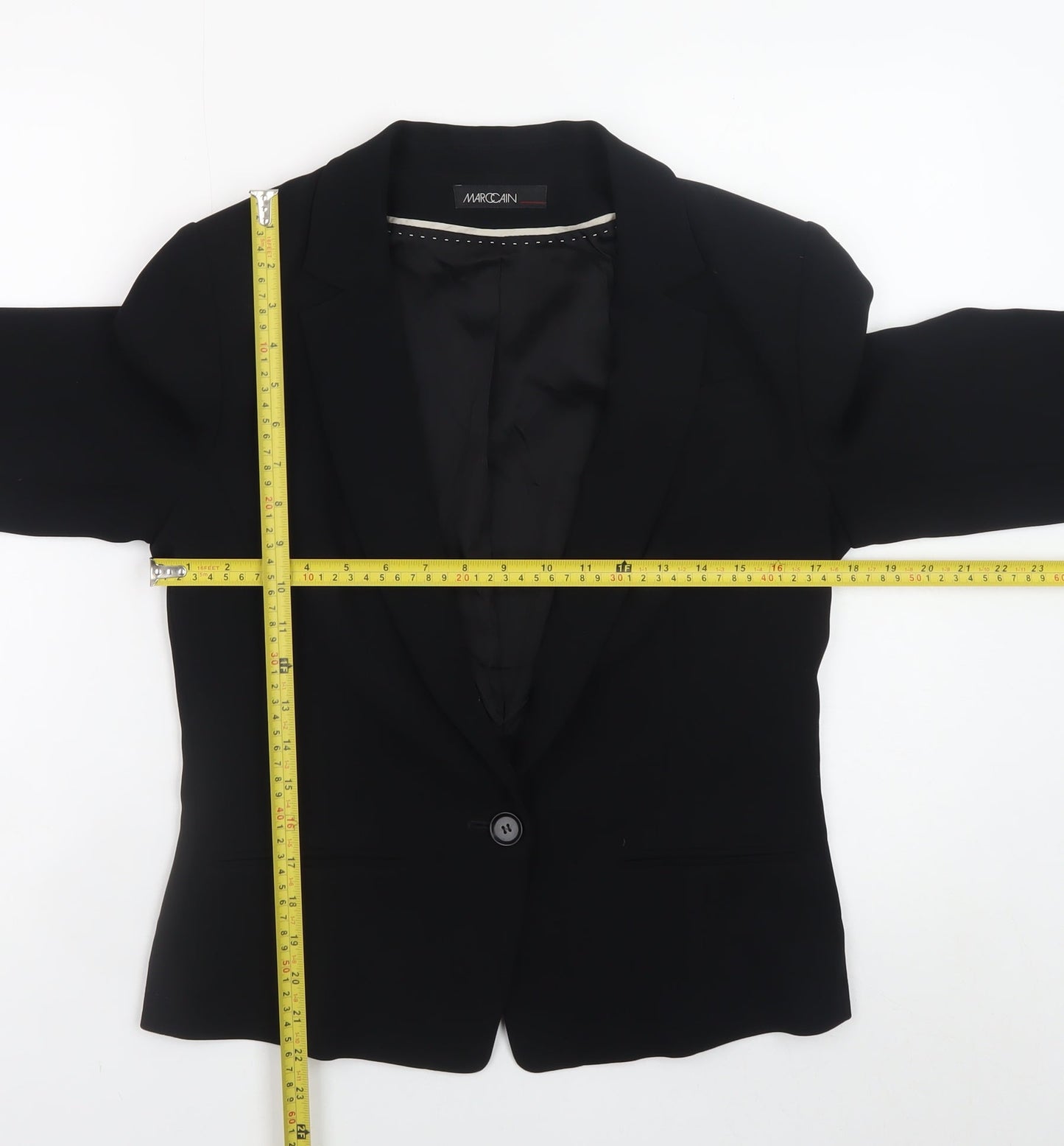 Marc Cain Women's Black Blazer Size 12 Classic Formal Jacket