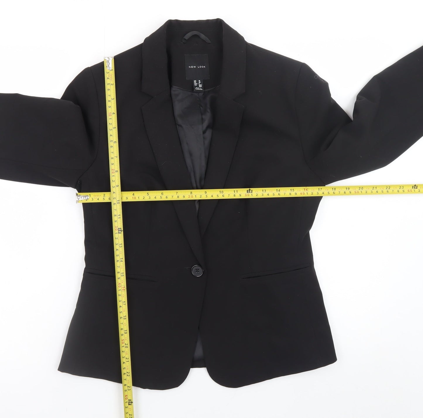 New Look Women’s Black Blazer Jacket Size 10 Smart Formal Workwear