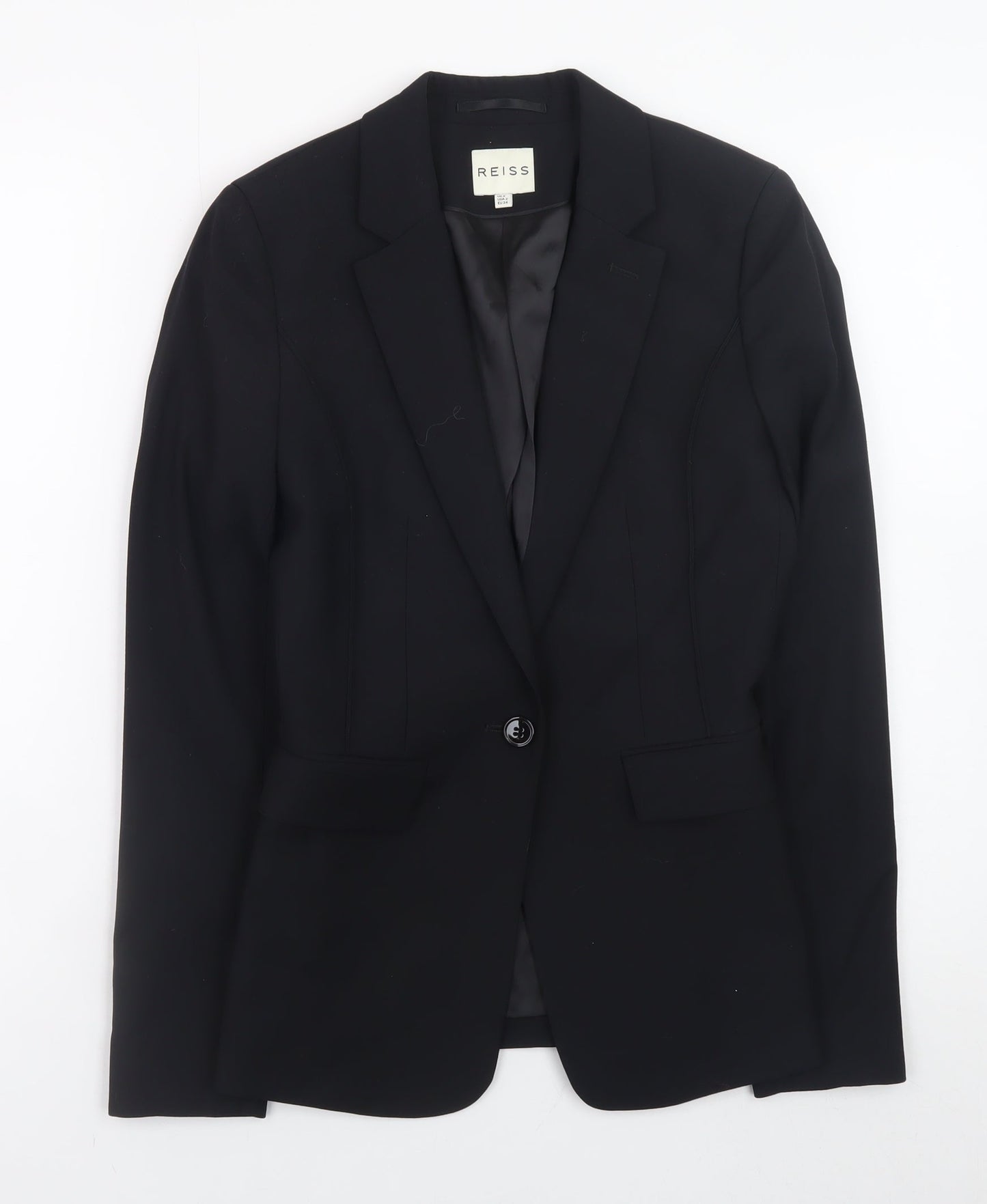 Reiss Womens Black Wool Slim Fit Blazer Jacket UK 6