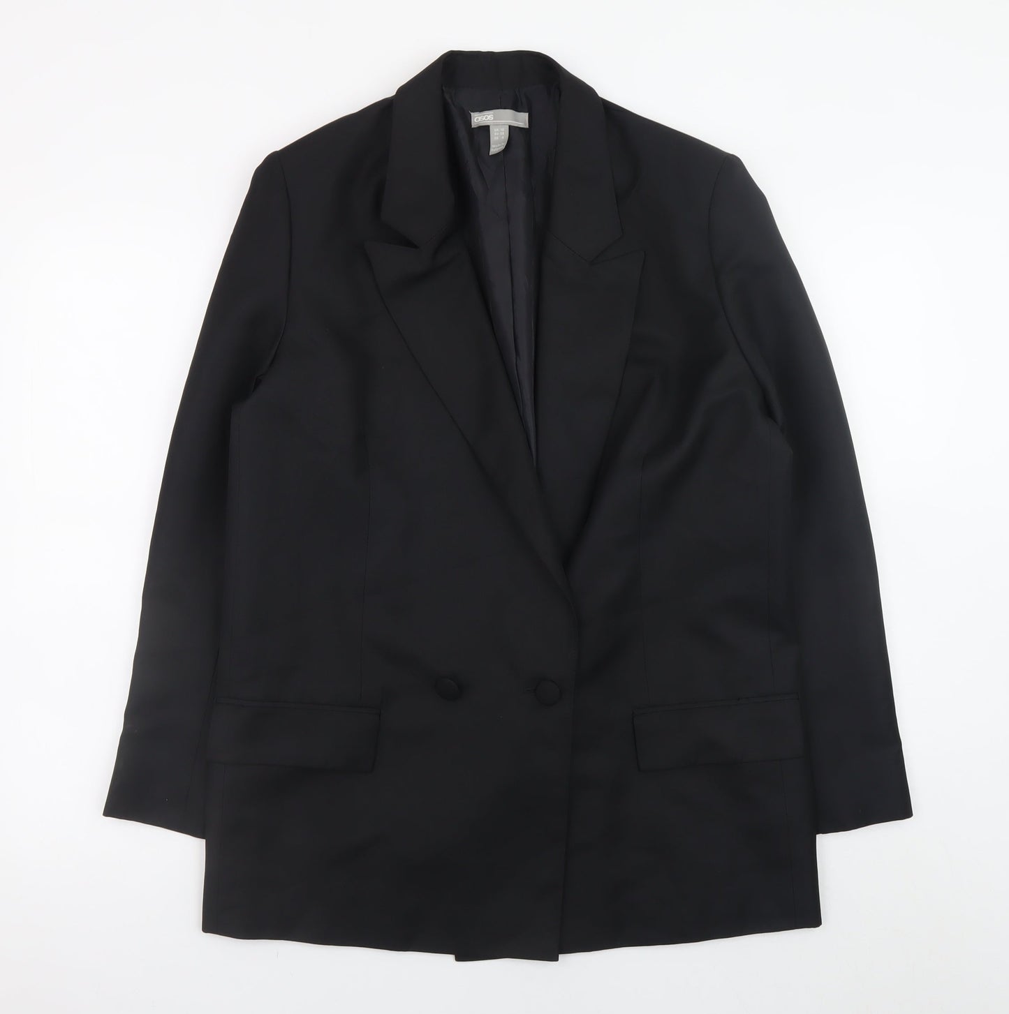 ASOS Womens Black Long Blazer UK 10 Formal Business Jacket