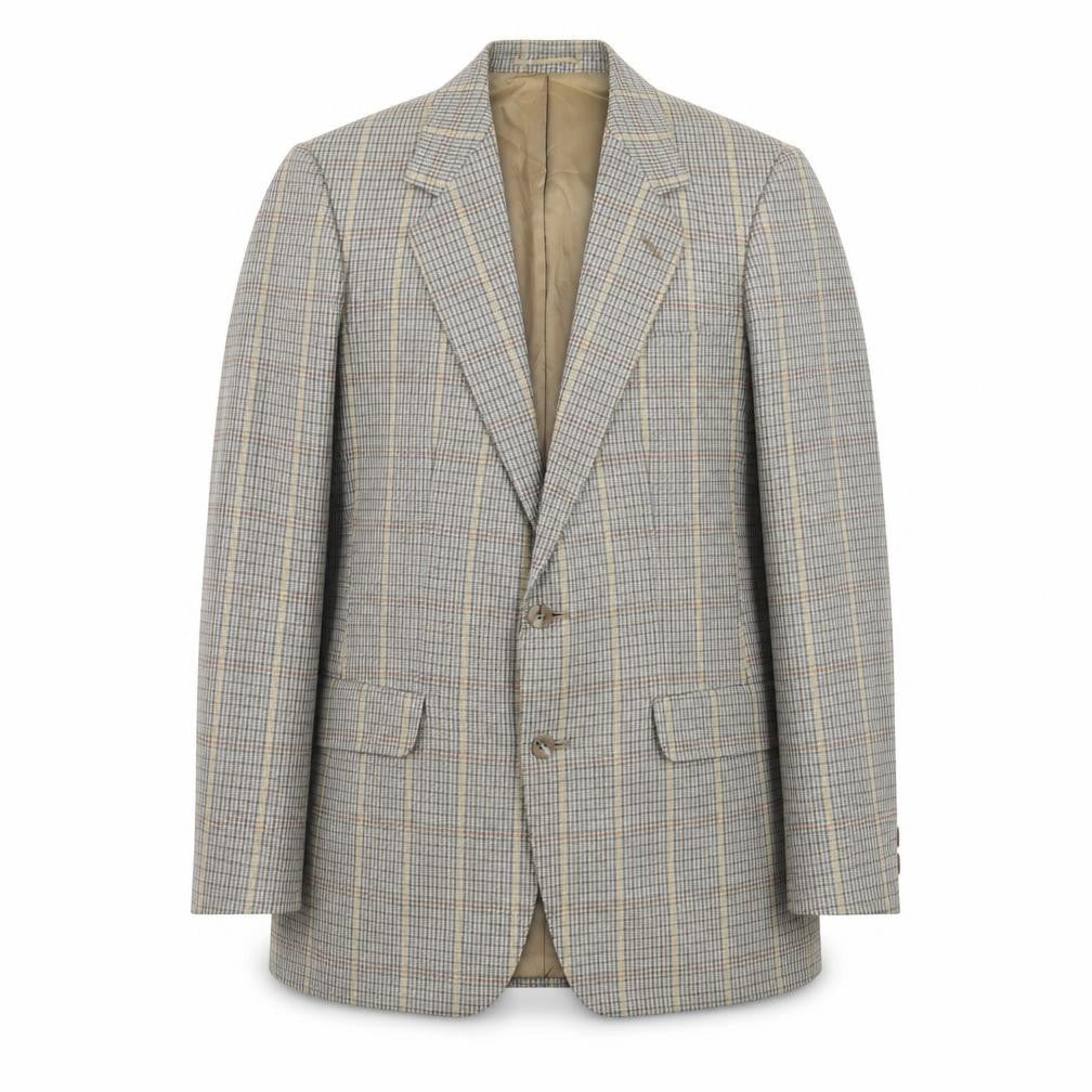 Magee Mens Brown Check Wool Tweed Blazer Jacket 38R Classic Lined