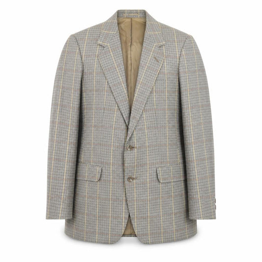 Magee Mens Brown Check Wool Tweed Blazer Jacket 38R Classic Lined