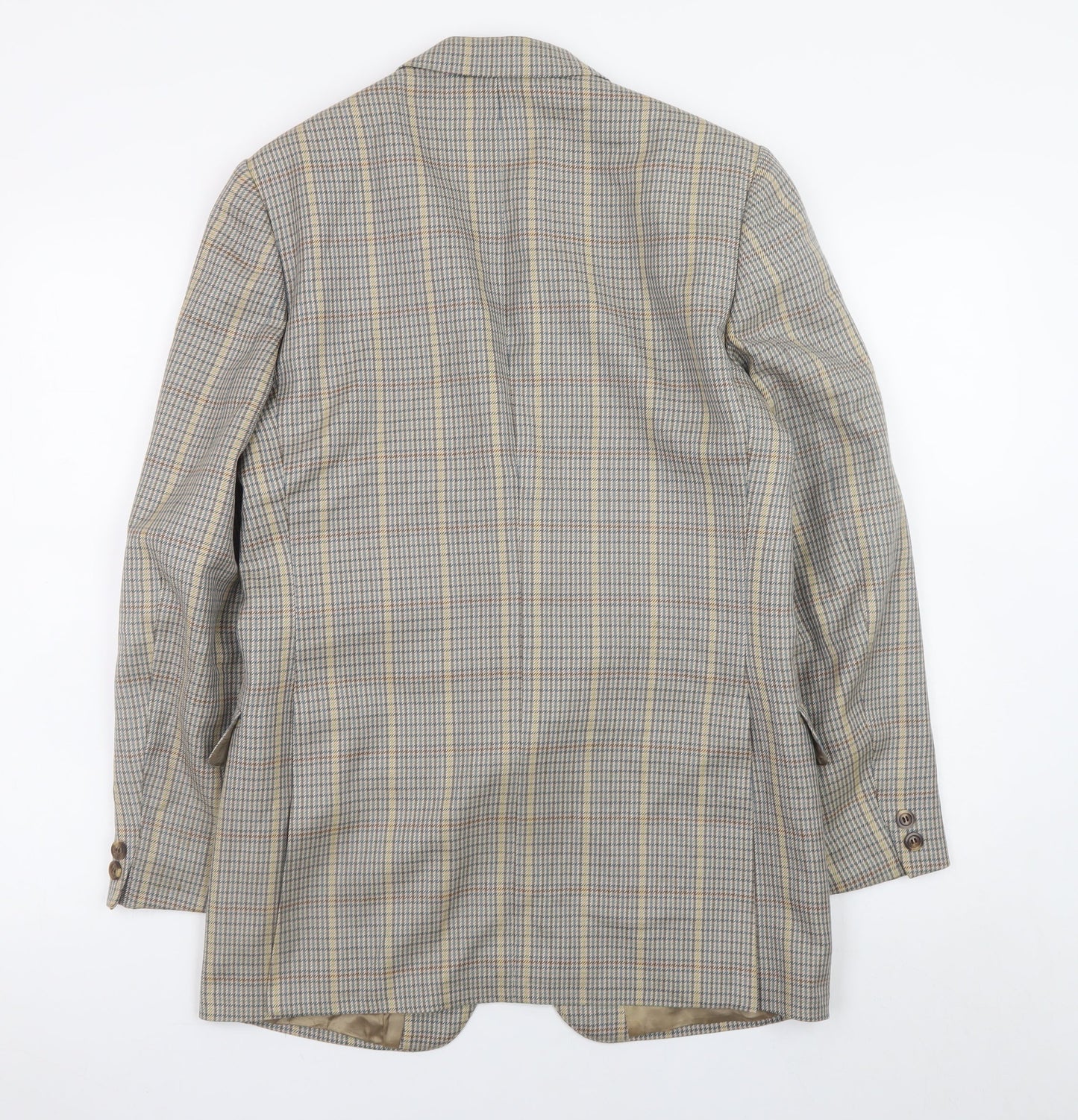 Magee Mens Brown Check Wool Tweed Blazer Jacket 38R Classic Lined